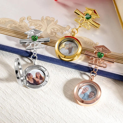 Personalized Graduation Lapel Pin with Photo & Birthstone
