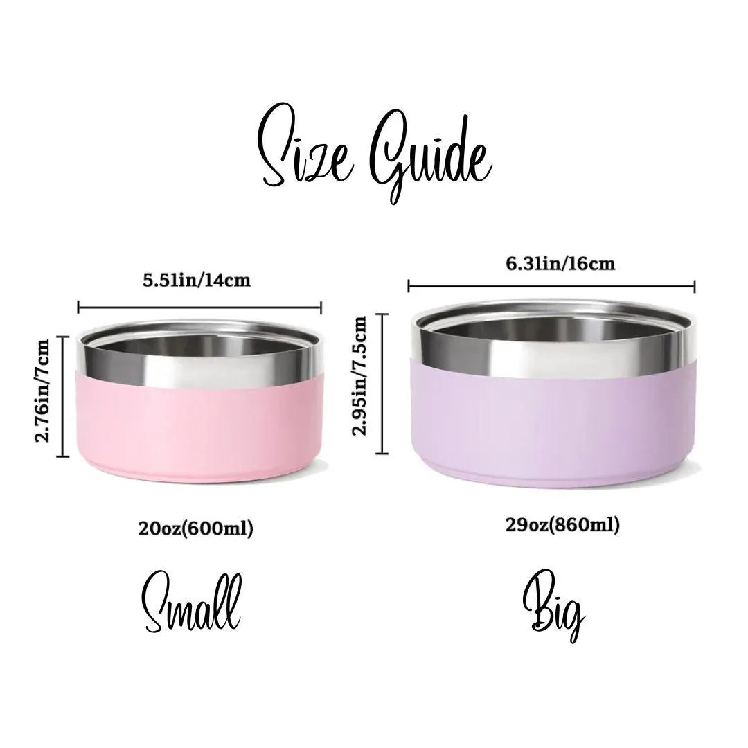 Personalized Stainless Steel Pet Bowl with Photo & Name