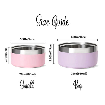 Personalized Stainless Steel Pet Bowl with Photo & Name