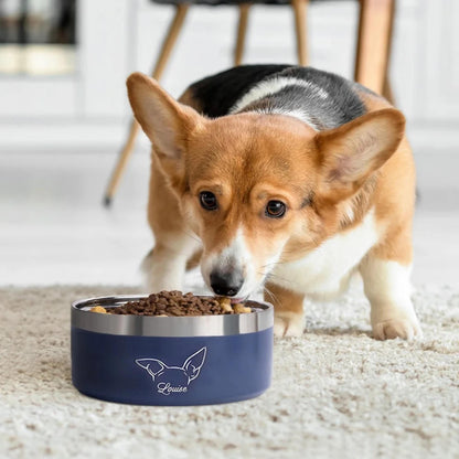 Personalized Dog Bowl with Ear Design & Name