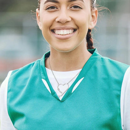Personalized Hockey Heart Necklace with Custom Name