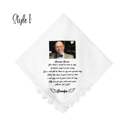 Personalized Memorial Wedding Handkerchief with Photo