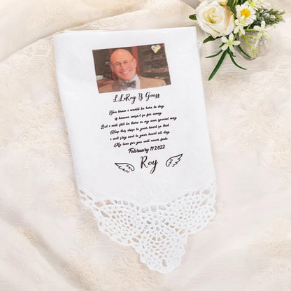 Personalized Memorial Wedding Handkerchief with Photo