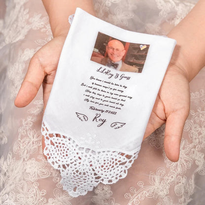 Personalized Memorial Wedding Handkerchief with Photo