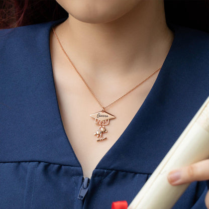 Custom Name Graduation Bear Necklace