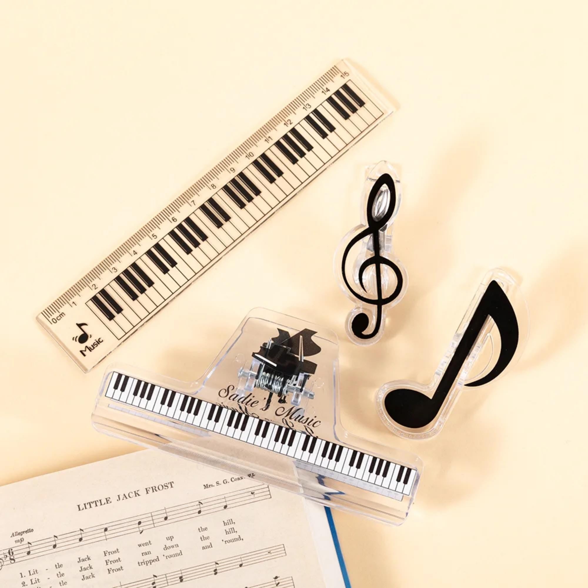 Set of 4 Custom Music Notation Sheet Holders & Ruler – Bella Olivia Gifts