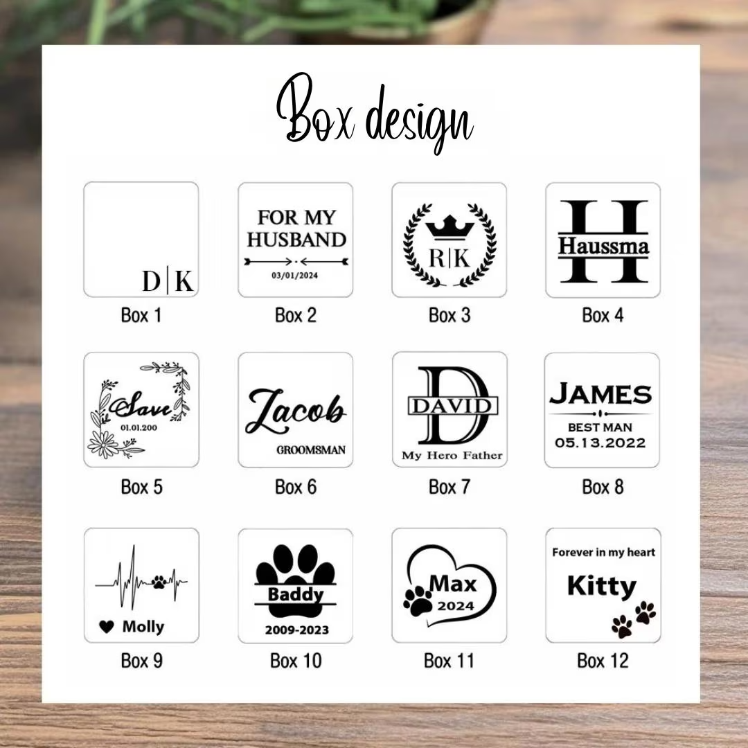 Custom Pet Portrait Cufflinks with Engraved Wooden Box