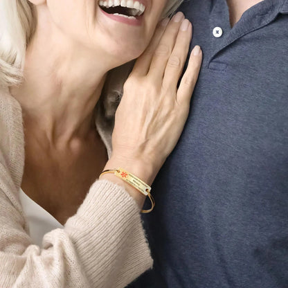 Custom Engraved Medical Alert ID Bangle Bracelet