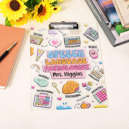 Personalized Speech Therapist Acrylic Clipboard