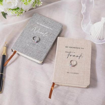 Custom Set of 2 Wedding Vow Books His and Hers