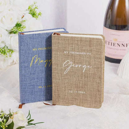 Custom Set of 2 Wedding Vow Books His and Hers