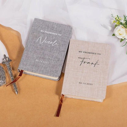 Custom Set of 2 Wedding Vow Books His and Hers