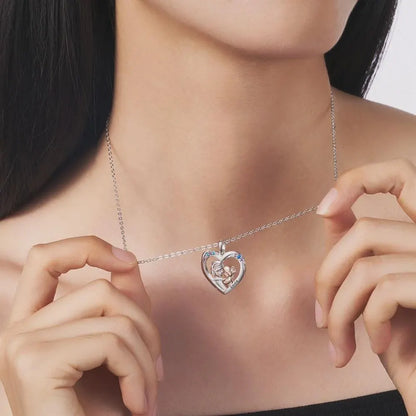 Custom Grandmother + Grandaughter Engraved Heart Necklace