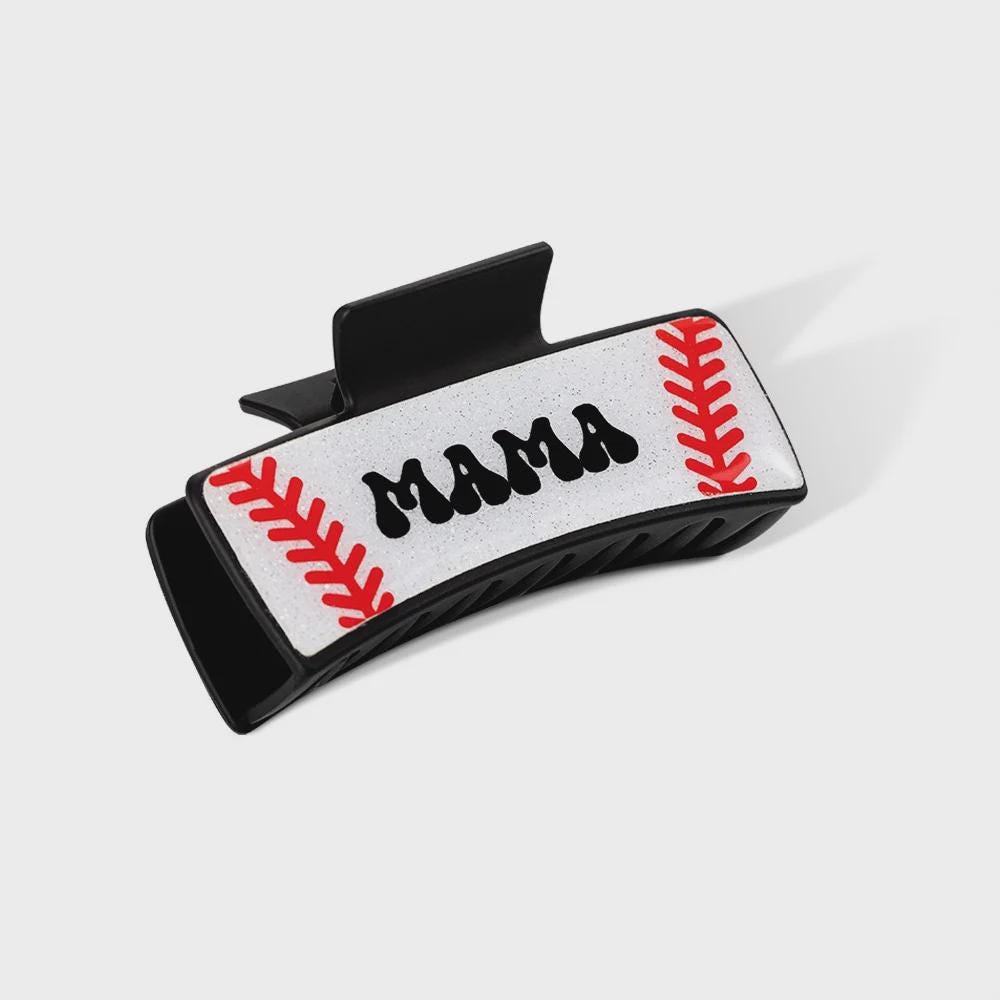 Personalized Baseball Glitter Claw Clip for Women