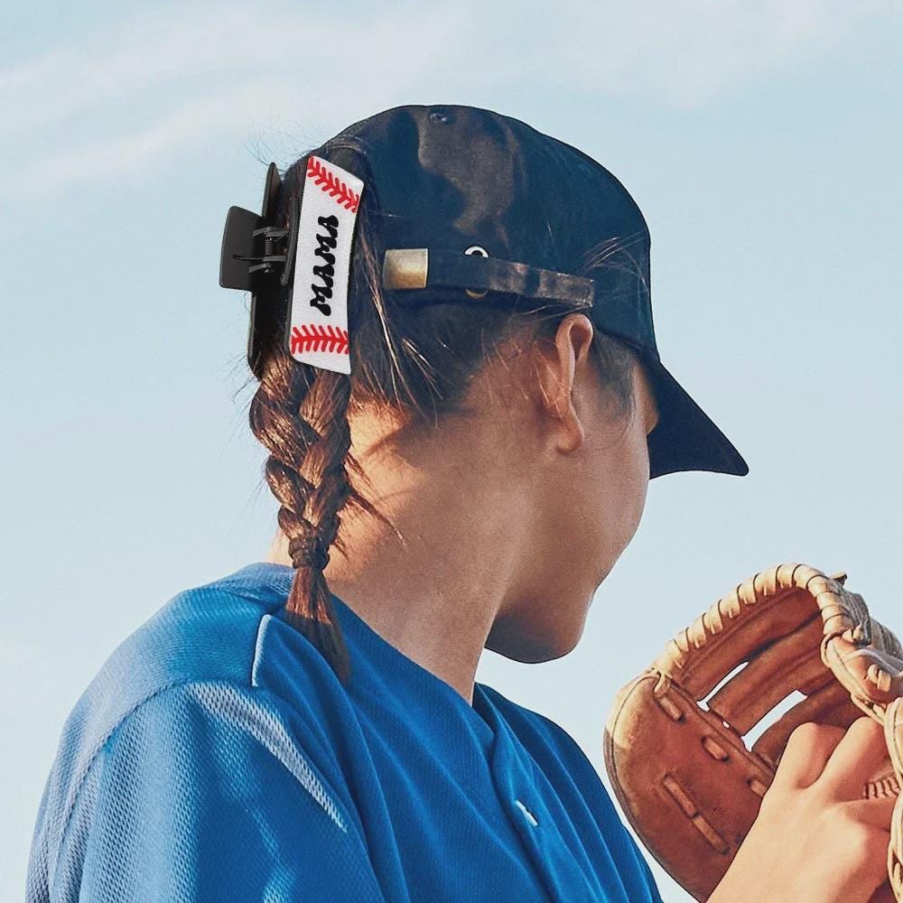 Personalized Baseball Glitter Claw Clip for Women