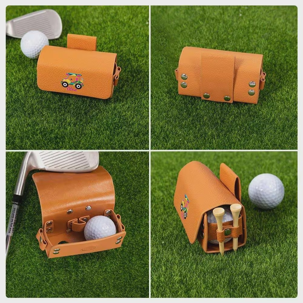 Golf Ball and Tee Waist Pouch Bag with Custom Name