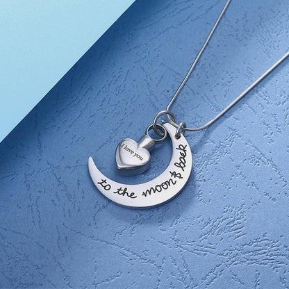 Love You To the Moon & Back Urn Necklace for Ashes