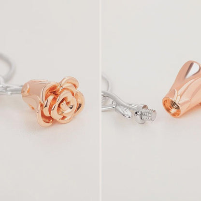 Personalized Rose Flower Urn Necklace with Engraved Text