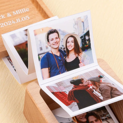 Wooden Pull Out Photo Album Memory Box