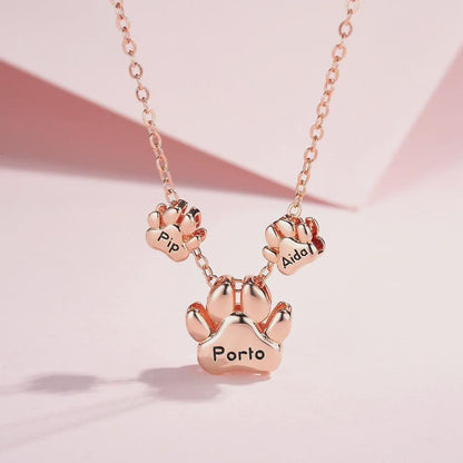 Personalized Pet Paw Bubble Pendant Necklace