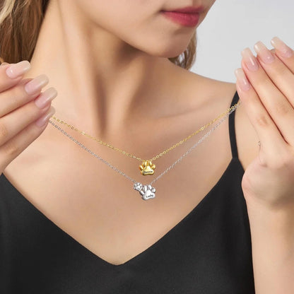 Personalized Pet Paw Bubble Pendant Necklace