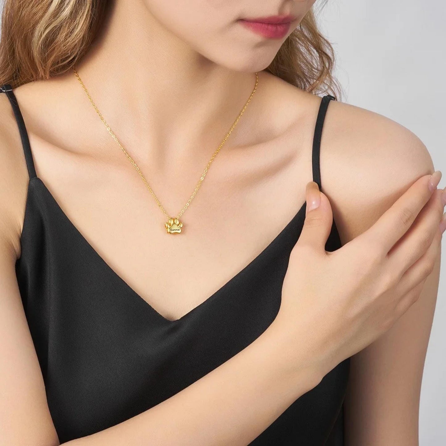 Personalized Pet Paw Bubble Pendant Necklace