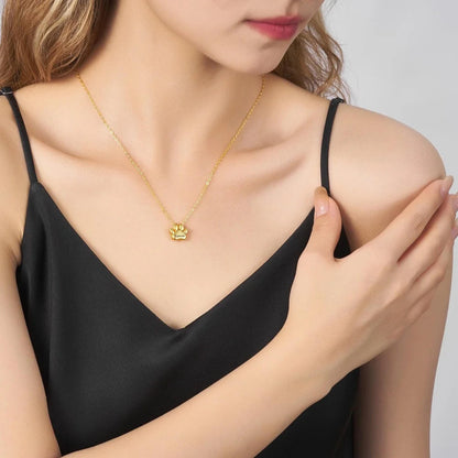 Personalized Pet Paw Bubble Pendant Necklace