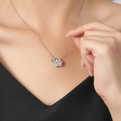 Personalized Pet Paw Bubble Pendant Necklace