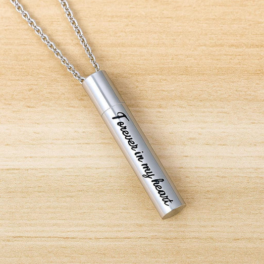 Custom Engraved Cylinder Urn Necklace for Ashes