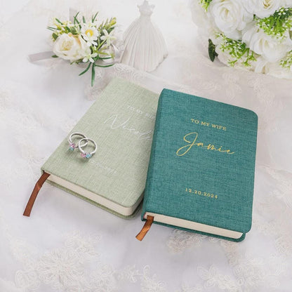 Custom Set of 2 Wedding Vow Books His and Hers
