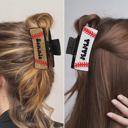 Personalized Baseball Glitter Claw Clip for Women