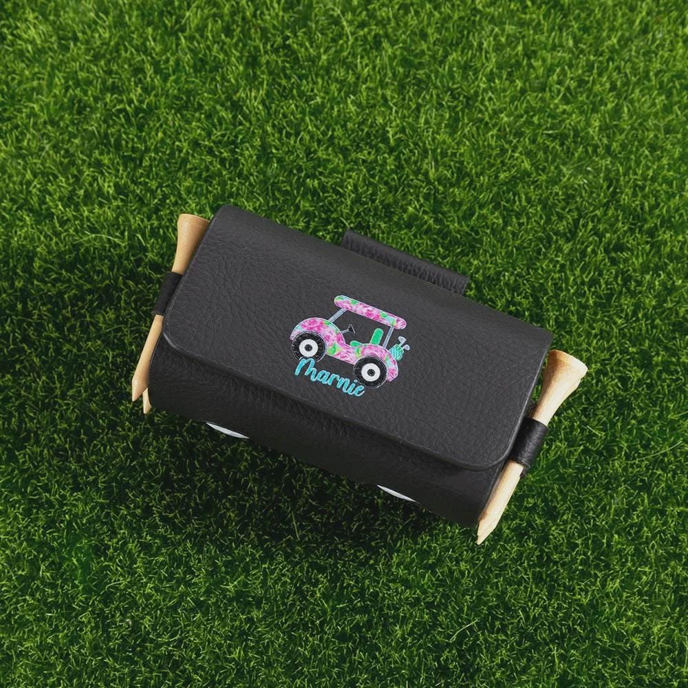 Golf Ball and Tee Waist Pouch Bag with Custom Name
