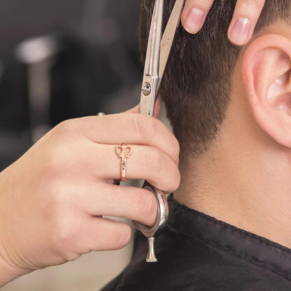 Personalized Hairdresser Scissor Ring with Name