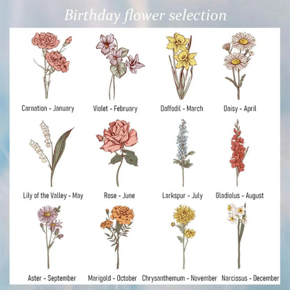 Name Birth Flower Vegan Leather Mini Travel Diary with Pen