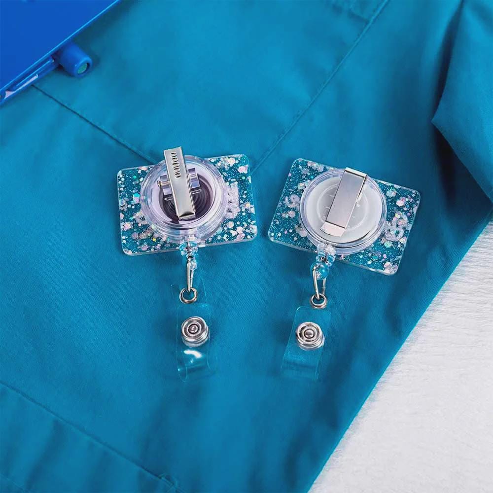 Personalized Glitter Badge Reel with Gemstone