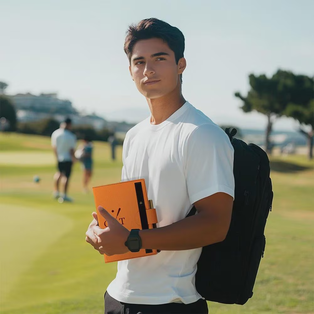Personalized Golf Notebook with Initials & Wooden Pen