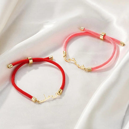 Custom Arabic Name Adjustable Cord Bracelet