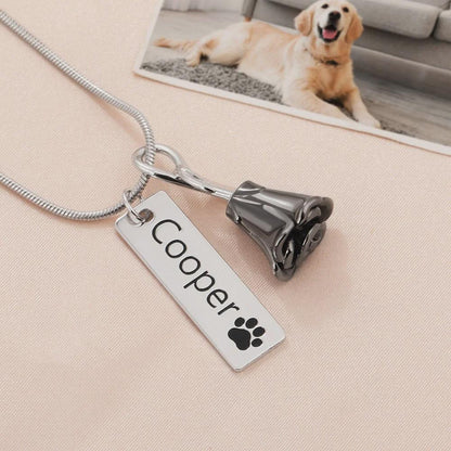 Personalized Rose Flower Urn Necklace with Engraved Text