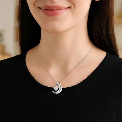 Love You To the Moon & Back Urn Necklace for Ashes