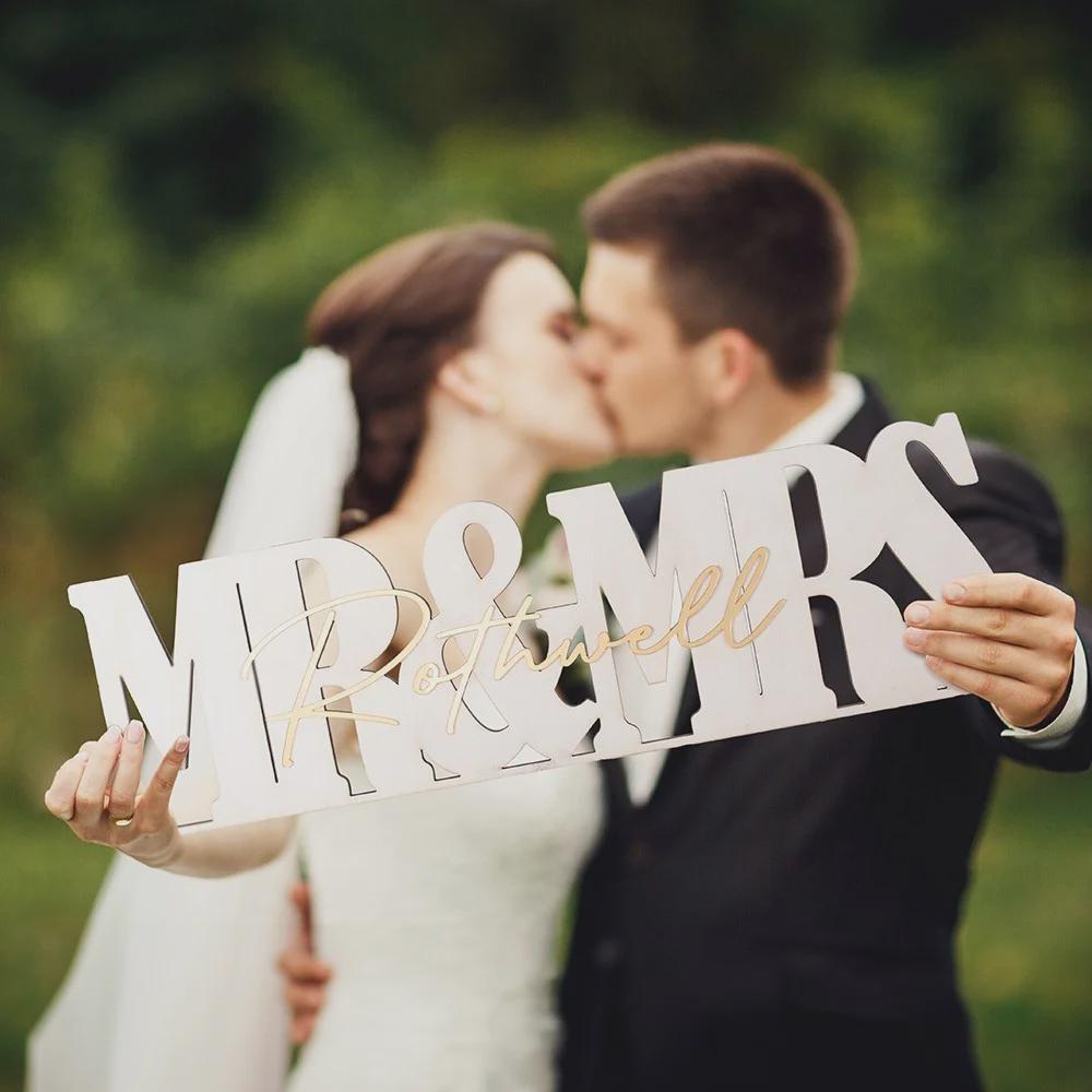 Personalized Mr and Mrs Wedding Name Sign