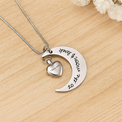 Love You To the Moon & Back Urn Necklace for Ashes