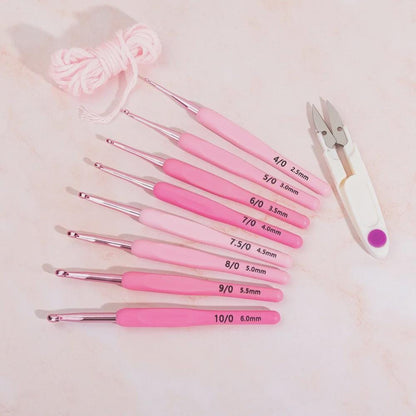 Set of 9 Personalized Crochet Hooks with Pouch Holder
