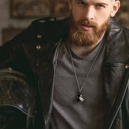 Custom Engraved Motorcycle Helmet Necklace