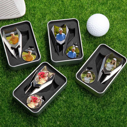 Custom Photo Golf Divot Repair Tool & Magnetic Ball Marker Set