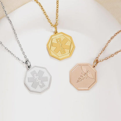 Medical Alert Pendant Necklace - Pattern Options