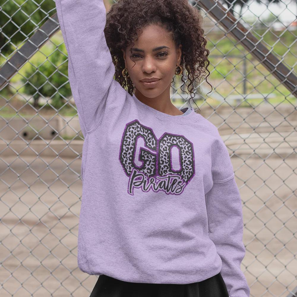 Personalized Name Leopard Print Go Team Sweatshirt
