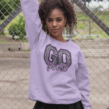Personalized Name Leopard Print Go Team Sweatshirt
