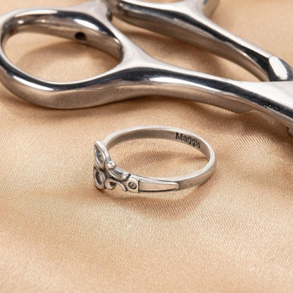 Personalized Hairdresser Scissor Ring with Name