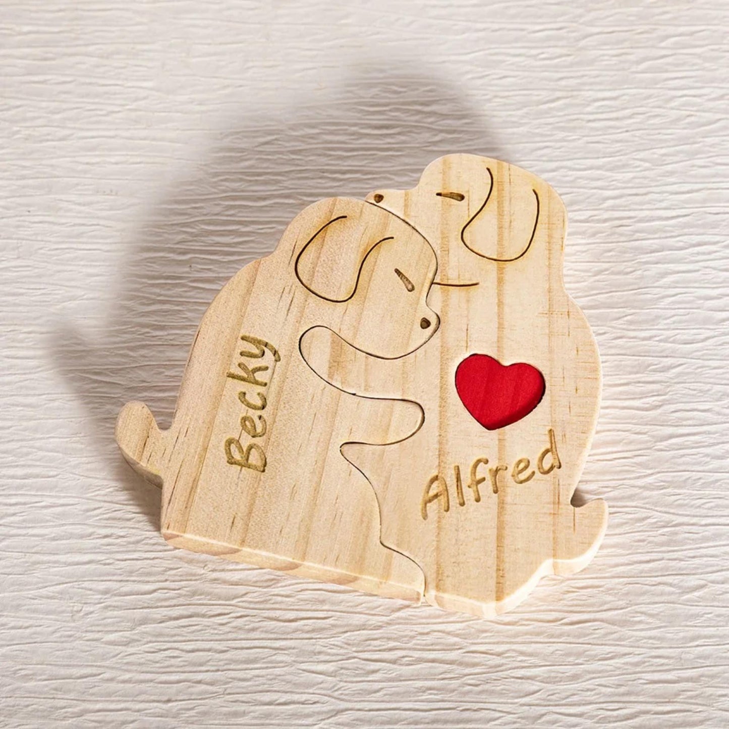 Personalized Wooden Dog Family Puzzle Sign