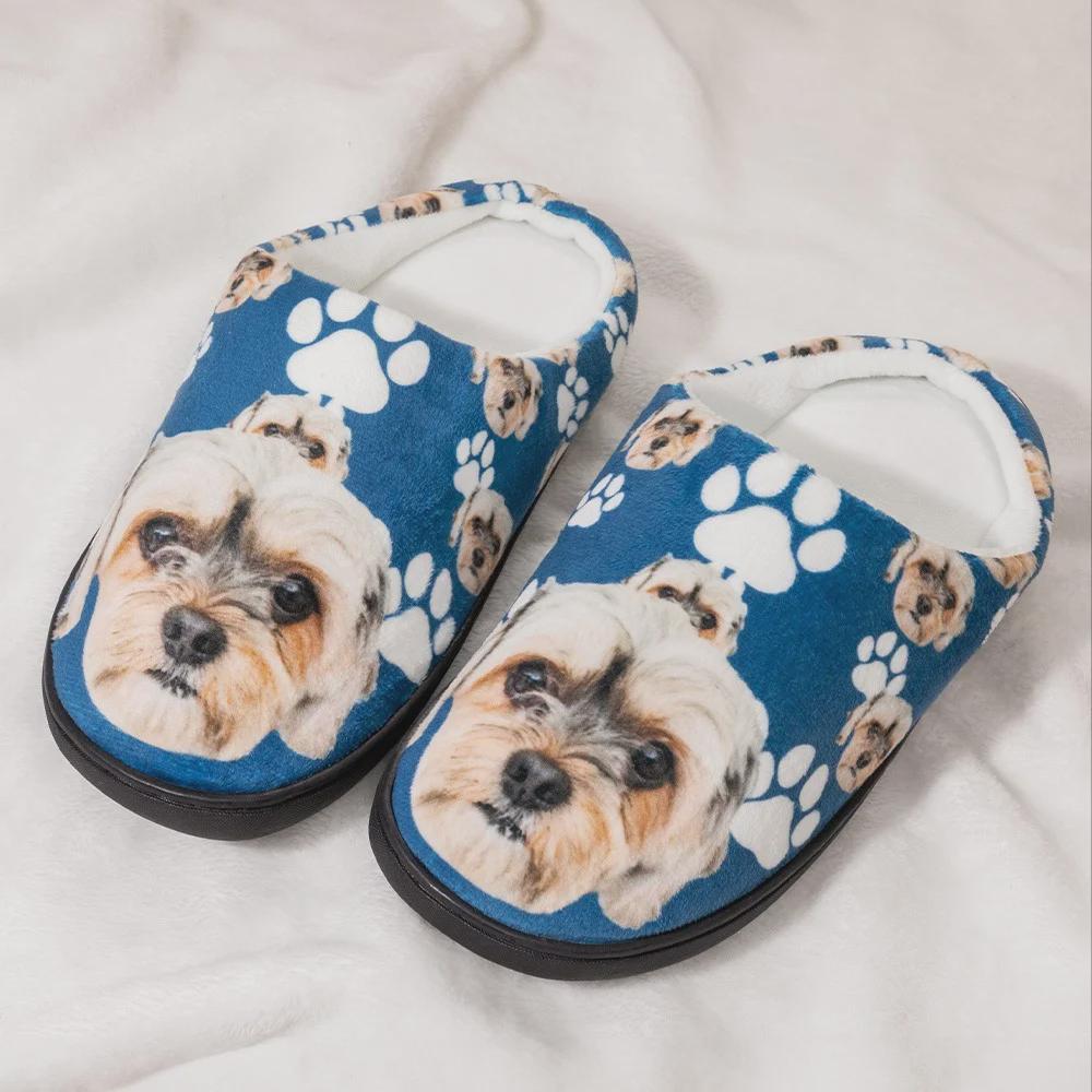 Personalized Pet Photo Cotton Slippers for Women